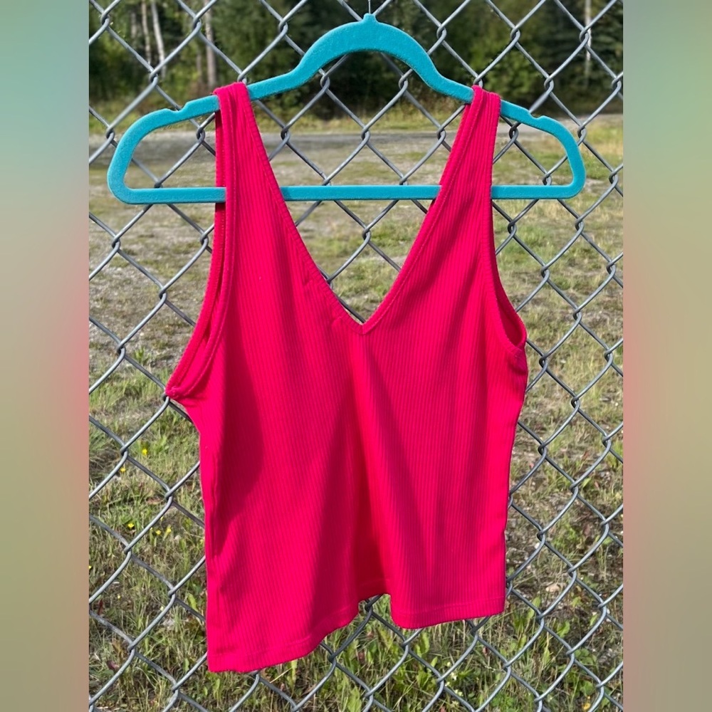 Pink Crop Top, Soft and is great for the beach.